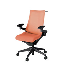 アクト2 KJ-477JEH-T1D4 メッシュバック テクスチャード 可動肘 ハンガーナイロンキャスター[ ベースカラー: T1 張地カラー: D4 / パーシモオレンジ  ]