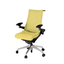 アクト2 KJ-477JEH-ZTU6 メッシュバック テクスチャード 可動肘 ハンガーナイロンキャスター[ ベースカラー: ZT 張地カラー: U6 / カナリアイエロー  ]