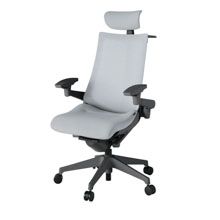 アクト2 KJ-477JEX-W2T7 メッシュバック テクスチャード 可動肘 ヘッドサポート ( クロス ) ハンガー ナイロンキャスター[ ベースカラー: W2 張地カラー: T7 / ホワイトグレー  ]