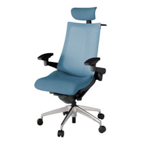 アクト2 KJ-477JEX-ZTB4 メッシュバック テクスチャード 可動肘 ヘッドサポート ( クロス ) ハンガー ナイロンキャスター[ ベースカラー: ZT 張地カラー: B4 / ダックブルー  ]