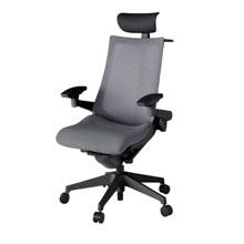 アクト2 KJ-477JEY-T1T3 メッシュバック テクスチャード 可動肘 ヘッドサポート ( ビニール ) ハンガー ナイロンキャスター[ ベースカラー: T1 張地カラー: T3 / ダークグレー  ]