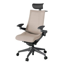アクト2 KJ-477JEY-W2F6 メッシュバック テクスチャード 可動肘 ヘッドサポート ( ビニール ) ハンガー ナイロンキャスター[ ベースカラー: W2 張地カラー: F6 / グレイッシュブラウン  ]