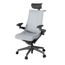 アクト2 KJ-477JEY-W2T7 メッシュバック テクスチャード 可動肘 ヘッドサポート ( ビニール ) ハンガー ナイロンキャスター[ ベースカラー: W2 張地カラー: T7 / ホワイトグレー  ]