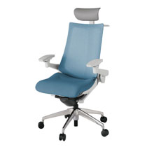 アクト2 KJ-477JEY-ZNB4 メッシュバック テクスチャード 可動肘 ヘッドサポート ( ビニール ) ハンガー ナイロンキャスター[ ベースカラー: ZN 張地カラー: B4 / ダックブルー  ]