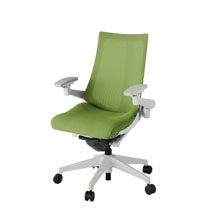 アクト2 KJ-477JV-GNQ7 メッシュバック プレーン 可動肘 ナイロンキャスター[ ベースカラー: GN 張地カラー: Q7 / グラスグリーン  ]