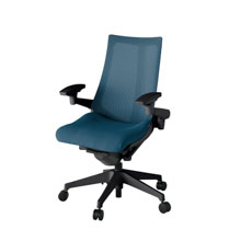 アクト2 KJ-477JV-T1N3 メッシュバック プレーン 可動肘 ナイロンキャスター[ ベースカラー: T1 張地カラー: N3 / ライトインディゴ  ]