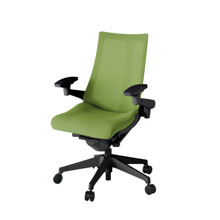 アクト2 KJ-477JV-T1Q7 メッシュバック プレーン 可動肘 ナイロンキャスター[ ベースカラー: T1 張地カラー: Q7 / グラスグリーン  ]