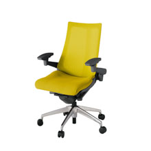 アクト2 KJ-477JV-ZDU5 メッシュバック プレーン 可動肘 ナイロンキャスター[ ベースカラー: ZD 張地カラー: U5 / ストロングイエロー  ]