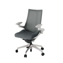 アクト2 KJ-477JV-ZNC3 メッシュバック プレーン 可動肘 ナイロンキャスター[ ベースカラー: ZN 張地カラー: C3 / ダークグレー  ]