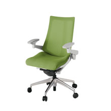 アクト2 KJ-477JV-ZNQ7 メッシュバック プレーン 可動肘 ナイロンキャスター[ ベースカラー: ZN 張地カラー: Q7 / グラスグリーン  ]