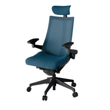 アクト2 KJ-477JVE-T1N3 メッシュバック プレーン 可動肘 ヘッドサポート ( クロス ) ナイロンキャスター[ ベースカラー: T1 張地カラー: N3 / ライトインディゴ  ]