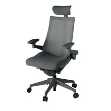 アクト2 KJ-477JVE-W2C3 メッシュバック プレーン 可動肘 ヘッドサポート ( クロス ) ナイロンキャスター[ ベースカラー: W2 張地カラー: C3 / ダークグレー  ]