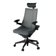 アクト2 KJ-477JVF-T1C3 メッシュバック プレーン 可動肘 ヘッドサポート ( ビニール ) ナイロンキャスター[ ベースカラー: T1 張地カラー: C3 / ダークグレー  ]