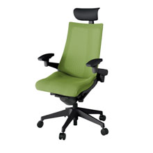 アクト2 KJ-477JVF-T1Q7 メッシュバック プレーン 可動肘 ヘッドサポート ( ビニール ) ナイロンキャスター[ ベースカラー: T1 張地カラー: Q7 / グラスグリーン  ]