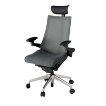 アクト2 KJ-477JVF-ZTC3 メッシュバック プレーン 可動肘 ヘッドサポート ( ビニール ) ナイロンキャスター[ ベースカラー: ZT 張地カラー: C3 / ダークグレー  ]