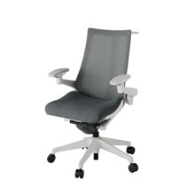 アクト2 KJ-477JVH-GNC3 メッシュバック プレーン 可動肘 ハンガーナイロンキャスター[ ベースカラー: GN 張地カラー: C3 / ダークグレー  ]