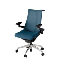 アクト2 KJ-477JVH-ZTN3 メッシュバック プレーン 可動肘 ハンガーナイロンキャスター[ ベースカラー: ZT 張地カラー: N3 / ライトインディゴ  ]