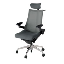 アクト2 KJ-477JVX-ZTC3 メッシュバック プレーン 可動肘 ヘッドサポート ( クロス ) ハンガー ナイロンキャスター[ ベースカラー: ZT 張地カラー: C3 / ダークグレー  ]