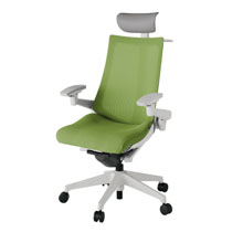 アクト2 KJ-477JVY-GNQ7 メッシュバック プレーン 可動肘 ヘッドサポート ( ビニール ) ハンガー ナイロンキャスター[ ベースカラー: GN 張地カラー: Q7 / グラスグリーン  ]