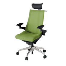 アクト2 KJ-477JVY-ZTQ7 メッシュバック プレーン 可動肘 ヘッドサポート ( ビニール ) ハンガー ナイロンキャスター[ ベースカラー: ZT 張地カラー: Q7 / グラスグリーン  ]