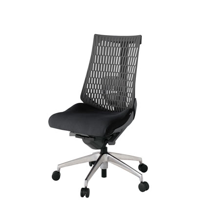 アクト2 KJ420PS-ZDT1W2 エラストマバック プレーン ランバーサポート ナイロンキャスター[ ベースカラー: ZD 張地カラー: T1 / ブラック  ]