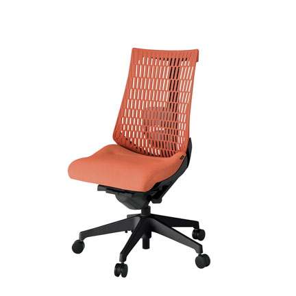 アクト2 KJ420SA-T1D4D4 エラストマバック テクスチャード ランバーサポート ナイロンキャスター[ ベースカラー: T1 張地カラー: D4D4 / パーシモオレンジ  ]