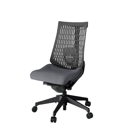 アクト2 KJ420SA-T1T3W2 エラストマバック テクスチャード ランバーサポート ナイロンキャスター[ ベースカラー: T1 張地カラー: T3W2 / ダークグレー  ]