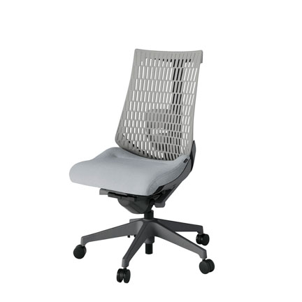 アクト2 KJ420SA-W2T7T6 エラストマバック テクスチャード ランバーサポート ナイロンキャスター[ ベースカラー: W2 張地カラー: T7T6 / ホワイトグレー  ]