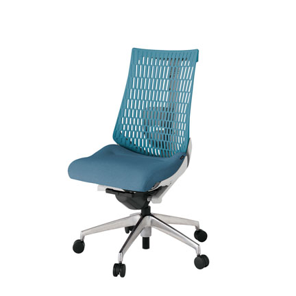 アクト2 KJ420SA-ZNB4A4 エラストマバック テクスチャード ランバーサポート ナイロンキャスター [ ベースカラー: ZN 張地カラー: B4A4 / ブルー  ]