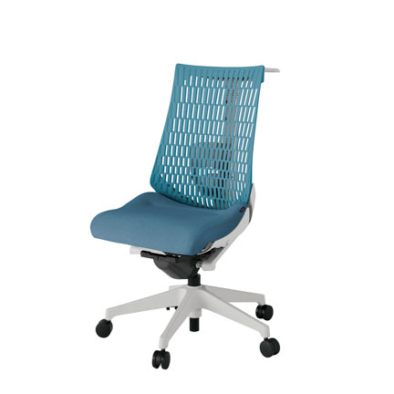 アクト2 KJ420SAHGNB4A4 エラストマバック テクスチャード ランバーサポート ハンガーナイロンキャスター[ ベースカラー: GN 張地カラー: B4A4 / ブルー  ]