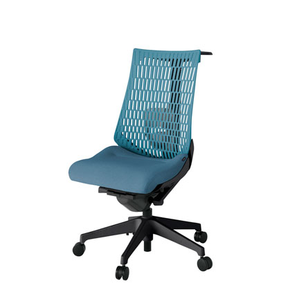 アクト2 KJ420SAHT1B4A4 エラストマバック テクスチャード ランバーサポート ハンガーナイロンキャスター[ ベースカラー: T1 張地カラー: B4A4 / ブルー  ]