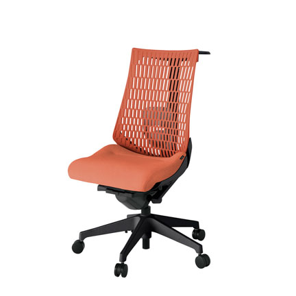 アクト2 KJ420SAHT1D4D4 エラストマバック テクスチャード ランバーサポート ハンガーナイロンキャスター[ ベースカラー: T1 張地カラー: D4D4 / パーシモオレンジ  ]