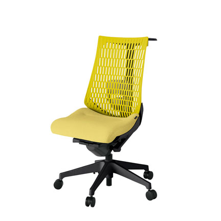 アクト2 KJ420SAHT1U6U5 エラストマバック テクスチャード ランバーサポート ハンガーナイロンキャスター[ ベースカラー: T1 張地カラー: U6U5 / イエロー  ]