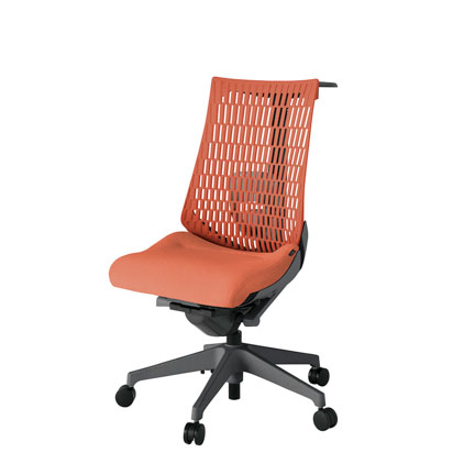 アクト2 KJ420SAHW2D4D4 エラストマバック テクスチャード ランバーサポート ハンガーナイロンキャスター[ ベースカラー: W2 張地カラー: D4D4 / パーシモオレンジ  ]