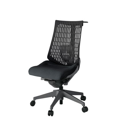 アクト2 KJ420SAHW2T1T1 エラストマバック テクスチャード ランバーサポート ハンガーナイロンキャスター[ ベースカラー: W2 張地カラー: T1T1 / ブラック  ]