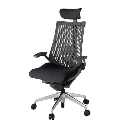 アクト2 KJ425PSEZDT1W2 エラストマバック プレーン ランバーサポート 固定肘 ヘッドサポート ( クロス ) ナイロンキャスター[ ベースカラー: ZD 張地カラー: T1 / ブラック  ]