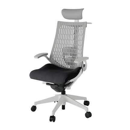 アクト2 KJ425PSYGNT1T6 エラストマバック プレーン ランバーサポート 固定肘 ヘッドサポート ( ビニール ) ハンガー ナイロンキャスター[ ベースカラー: GN 張地カラー: T1 / ブラック  ]