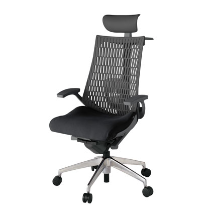 アクト2 KJ425PSYZDT1W2 エラストマバック プレーン ランバーサポート 固定肘 ヘッドサポート ( ビニール ) ハンガー ナイロンキャスター[ ベースカラー: ZD 張地カラー: T1 / ブラック  ]