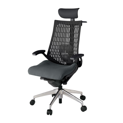 アクト2 KJ425PSYZTC3T1 エラストマバック プレーン ランバーサポート 固定肘 ヘッドサポート ( ビニール ) ハンガー ナイロンキャスター[ ベースカラー: ZT 張地カラー: C3 / ダークグレー  ]