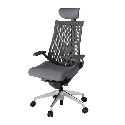 アクト2 KJ425SAEZDT3W2 エラストマバック テクスチャード ランバーサポート 固定肘 ヘッドサポート ( クロス ) ナイロンキャスター [ ベースカラー: ZD 張地カラー: T3W2 / ダークグレー  ]