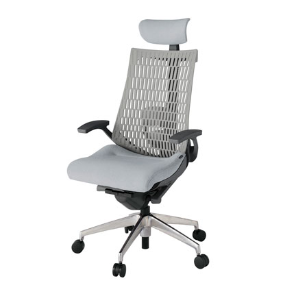 アクト2 KJ425SAEZDT7T6 エラストマバック テクスチャード ランバーサポート 固定肘 ヘッドサポート ( クロス ) ナイロンキャスター [ ベースカラー: ZD 張地カラー: T7T6 / ホワイトグレー  ]