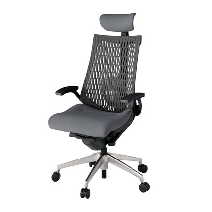 アクト2 KJ425SAEZTT3W2 エラストマバック テクスチャード ランバーサポート 固定肘 ヘッドサポート ( クロス ) ナイロンキャスター [ ベースカラー: ZT 張地カラー: T3W2 / ダークグレー  ]