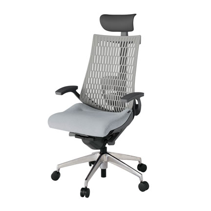 アクト2 KJ425SAFZDT7T6 エラストマバック テクスチャード ランバーサポート 固定肘 ヘッドサポート ( ビニール ) ナイロンキャスター [ ベースカラー: ZD 張地カラー: T7T6 / ホワイトグレー  ]