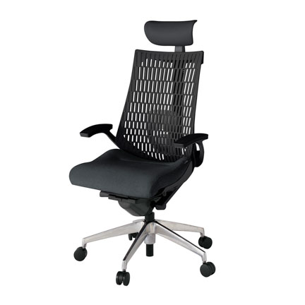 アクト2 KJ425SAFZTT1T1 エラストマバック テクスチャード ランバーサポート 固定肘 ヘッドサポート ( ビニール ) ナイロンキャスター [ ベースカラー: ZT 張地カラー: T1T1 / ブラック  ]