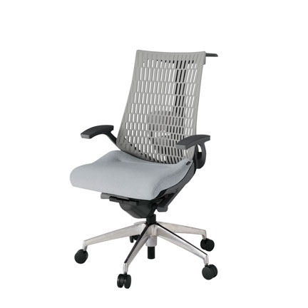 アクト2 KJ425SAHZDT7T6 エラストマバック テクスチャード ランバーサポート 固定肘 ハンガーナイロンキャスター [ ベースカラー: ZD 張地カラー: T7T6 / ホワイトグレー  ]