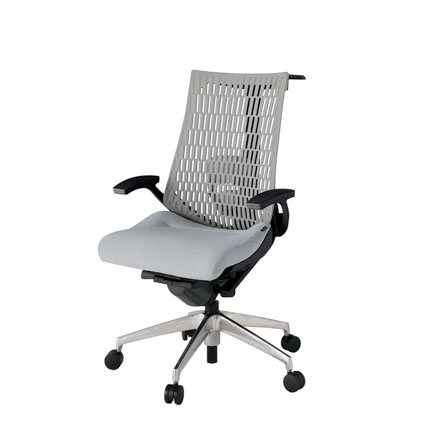 アクト2 KJ425SAHZTT7T6 エラストマバック テクスチャード ランバーサポート 固定肘 ハンガーナイロンキャスター [ ベースカラー: ZT 張地カラー: T7T6 / ホワイトグレー  ]