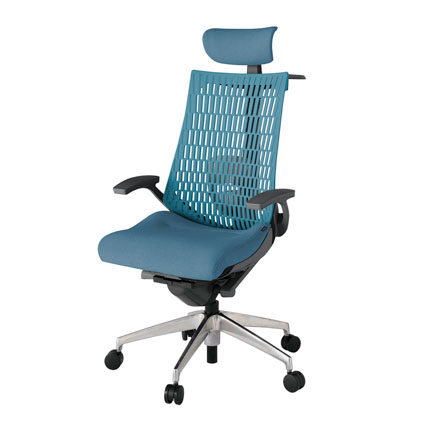 アクト2 KJ425SAXZDB4A4 エラストマバック テクスチャード ランバーサポート 固定肘 ヘッドサポート ( クロス ) ハンガー ナイロンキャスター [ ベースカラー: ZD 張地カラー: B4A4 / ブルー  ]