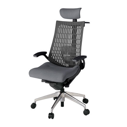 アクト2 KJ425SAXZTT3W2 エラストマバック テクスチャード ランバーサポート 固定肘 ヘッドサポート ( クロス ) ハンガー ナイロンキャスター [ ベースカラー: ZT 張地カラー: T3W2 / ダークグレー  ]