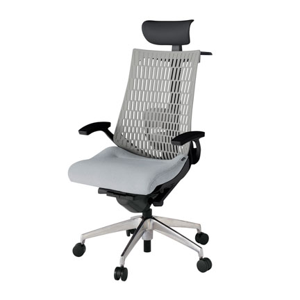 アクト2 KJ425SAYZTT7T6 エラストマバック テクスチャード ランバーサポート 固定肘 ヘッドサポート ( ビニール ) ハンガー ナイロンキャスター [ ベースカラー: ZT 張地カラー: T7T6 / ホワイトグレー  ]