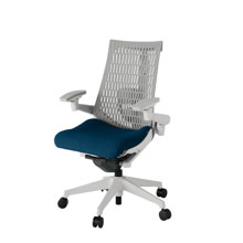 アクト2 KJ427PS-GNB2T6 エラストマバック プレーン ランバーサポート 可動肘 ナイロンキャスター[ ベースカラー: GN 張地カラー: B2 / ネイビーブルー  ]